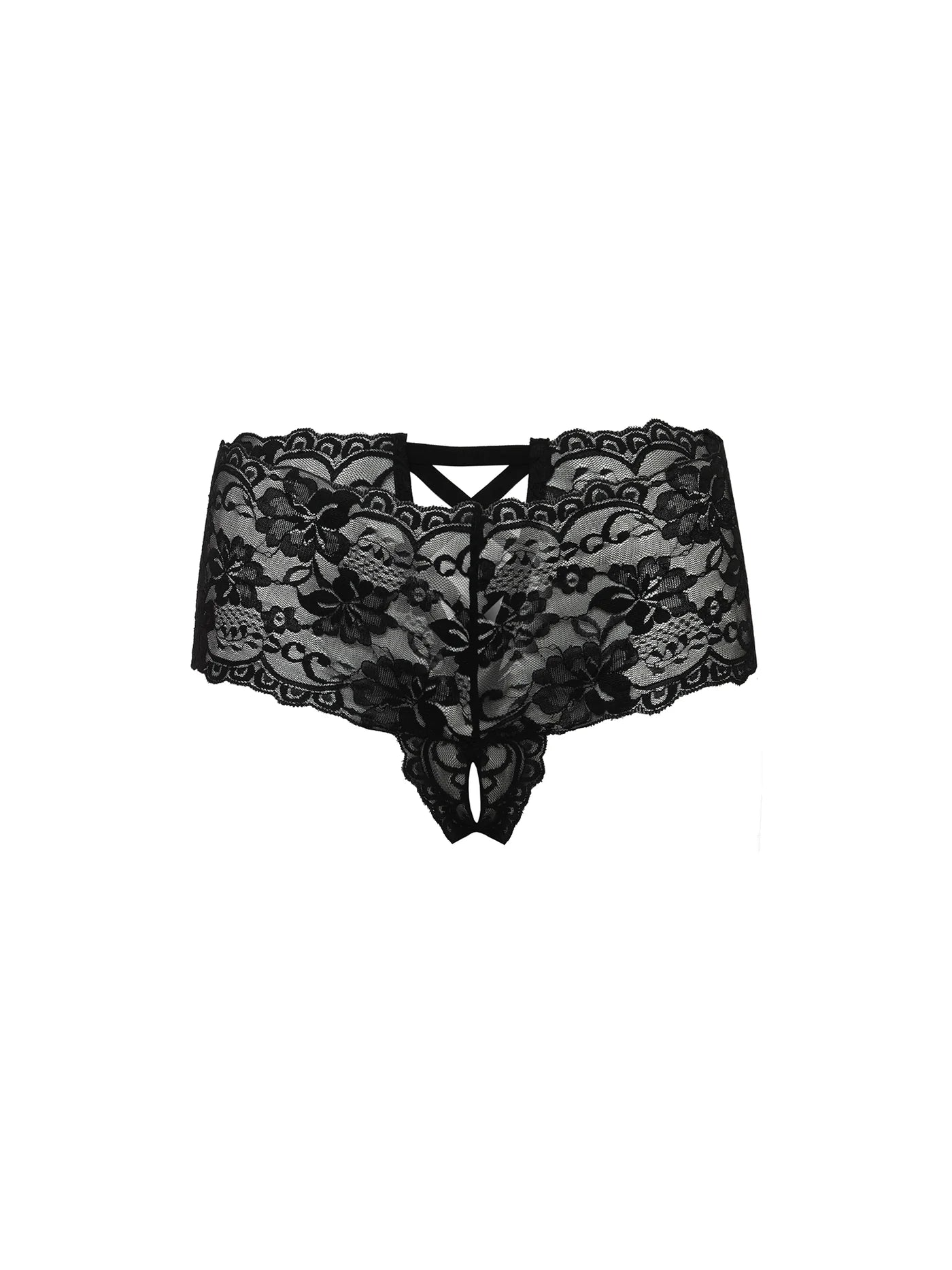 LACE CROTCHLESS BOYSHORT